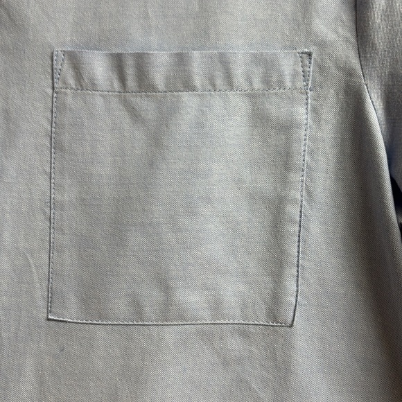 Modern Works Ladies Blue Button Up Shirt/Hidden Buttons Long Sleeves Size M - Picture 7 of 16